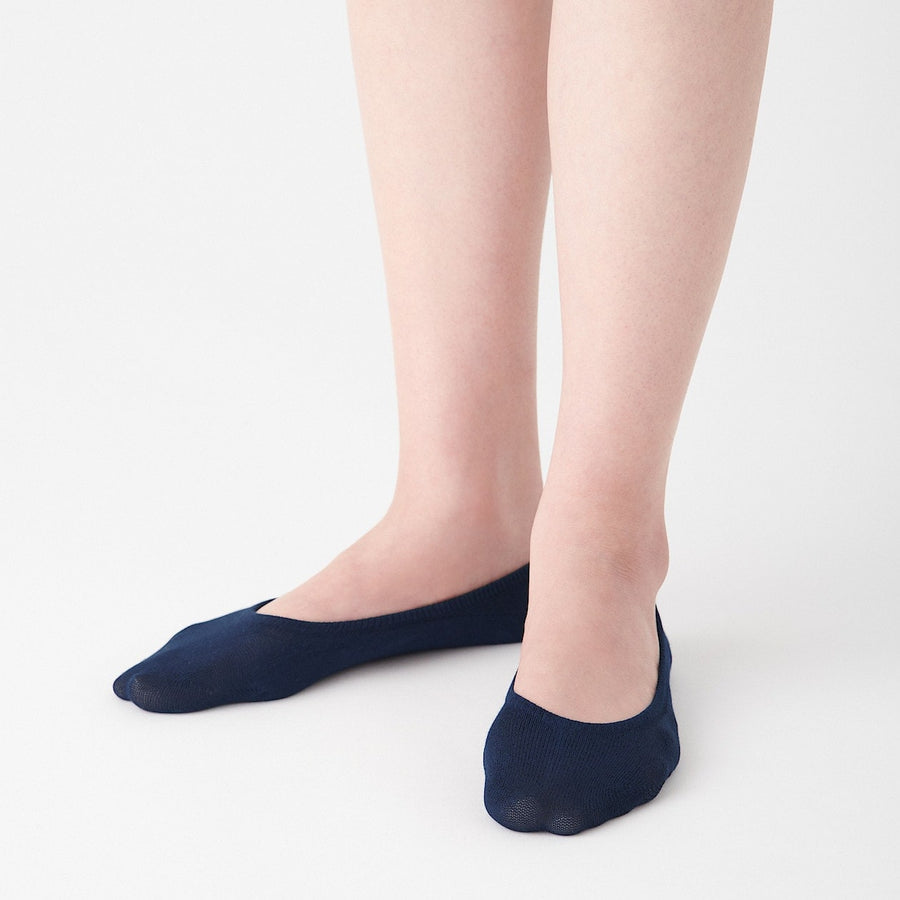 Non-Slip Wide Fit Cotton Blend No-Show Socks - MUJI Australia