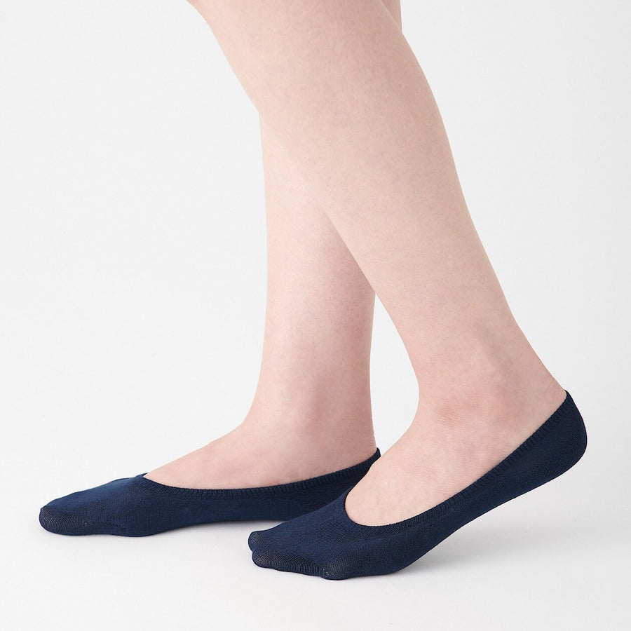 Buy MUJI Women's Non-Slip Wide Fit Cotton Blend No-Show Socks
