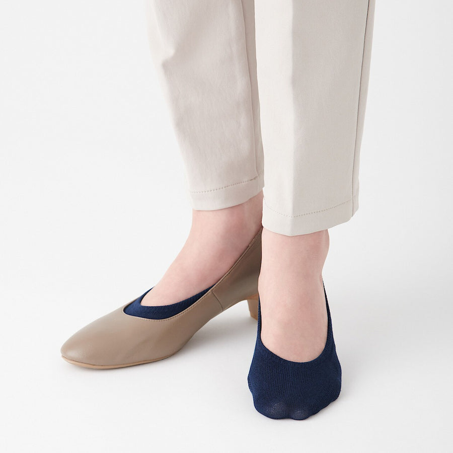 Non-Slip Wide Fit Cotton Blend No-Show Socks - MUJI Australia