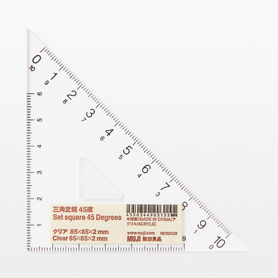 Acrylic Triangular Set Square - 45 Degrees - MUJI Australia