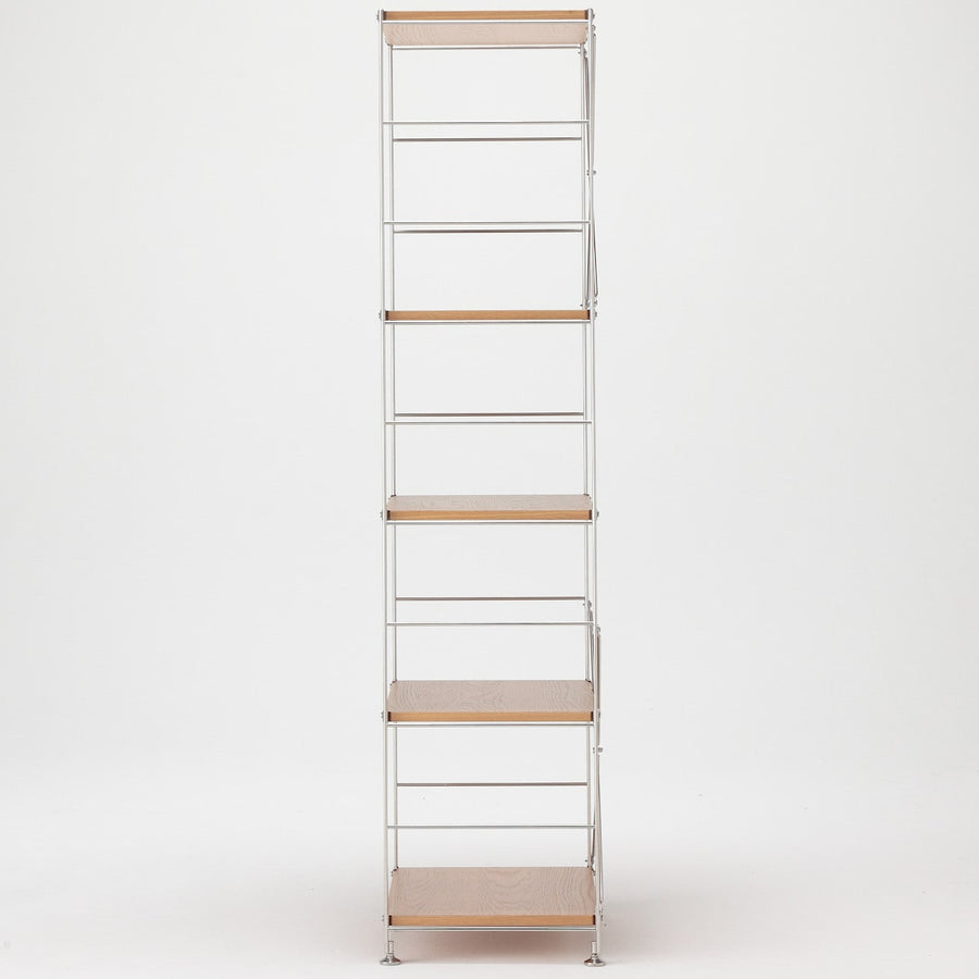 Stainless steel unit shelf Oak shelf set L