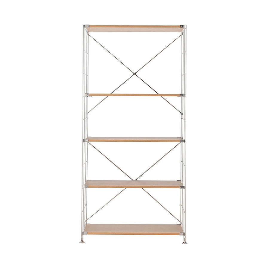 Stainless steel unit shelf Oak shelf set Wide L