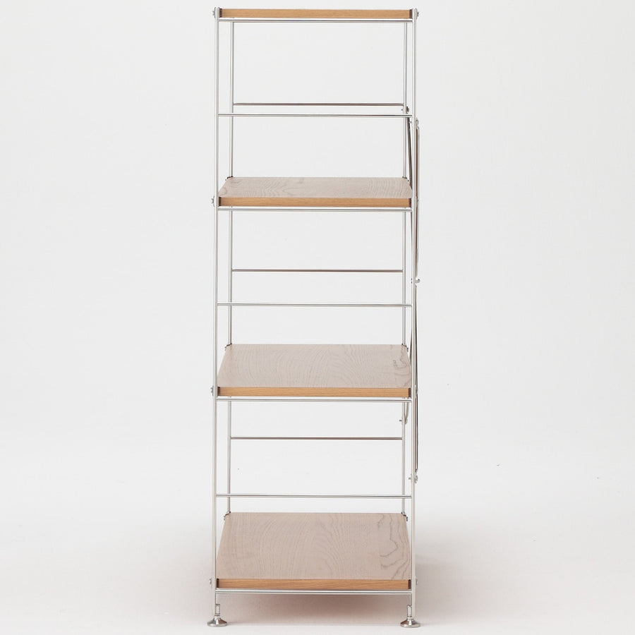 Stainless steel unit shelf Oak shelf set Wide M