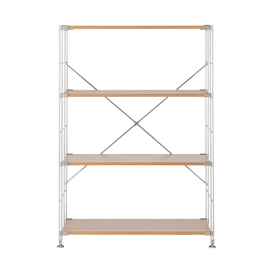 Stainless steel unit shelf Oak shelf set Wide M