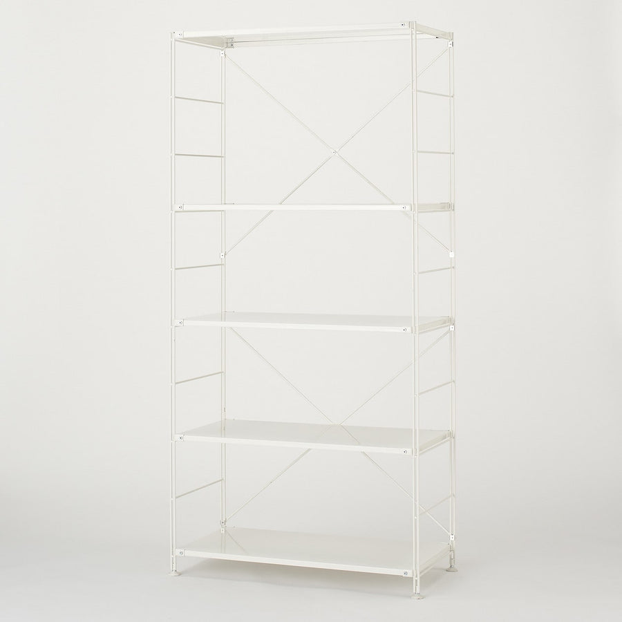 Steel unit shelf Steel shelf set Wide L Light grey