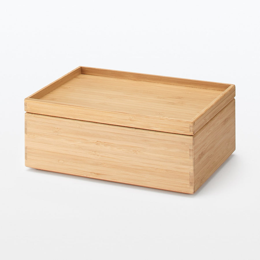 Stackable Rectangular Bamboo Box - 1/2 Small