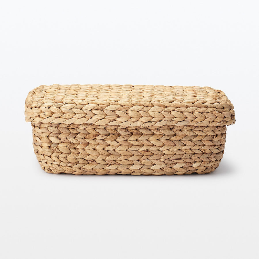 Water hyacinth basket with lid Rectangle S