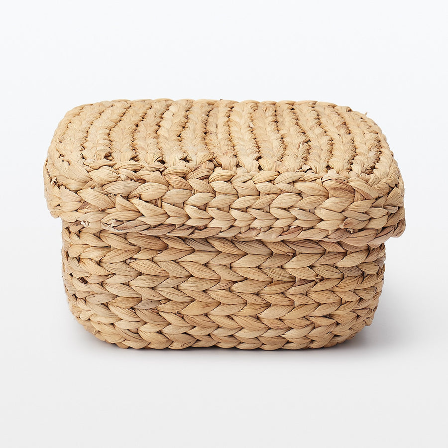 Water hyacinth basket with lid Rectangle S