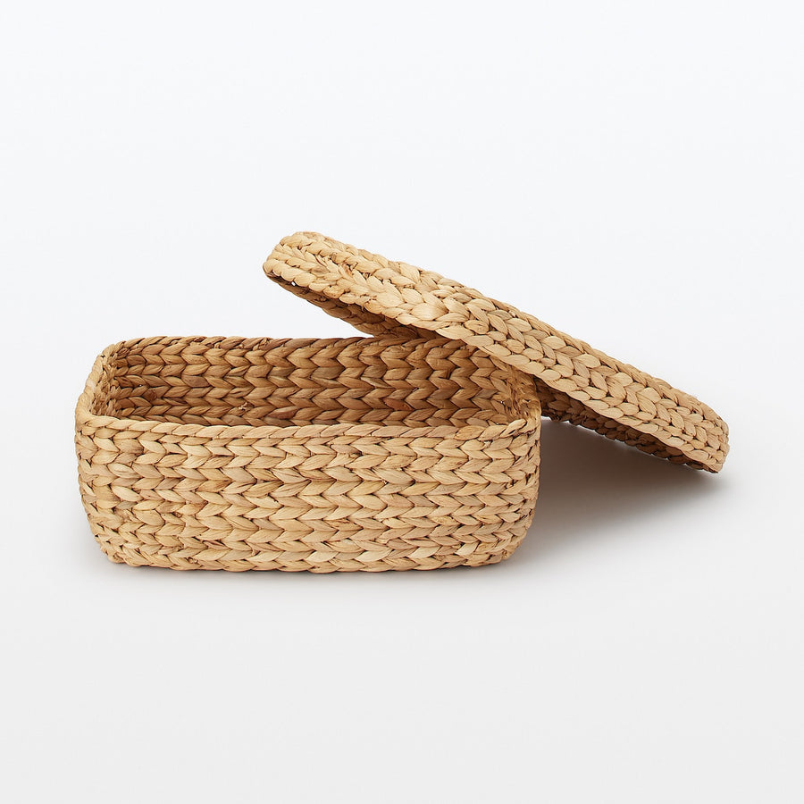 Water hyacinth basket with lid Rectangle S