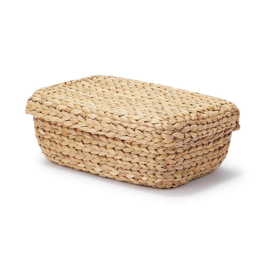 Water hyacinth basket with lid Rectangle S