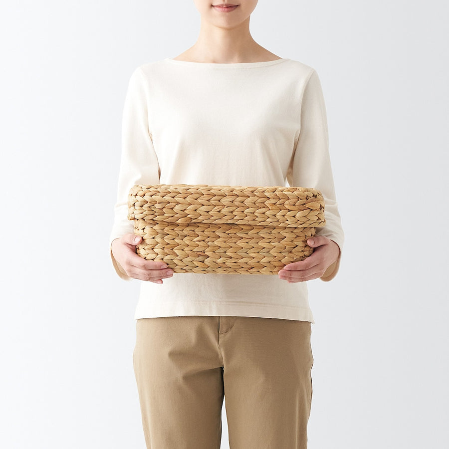 Water hyacinth basket with lid Rectangle S