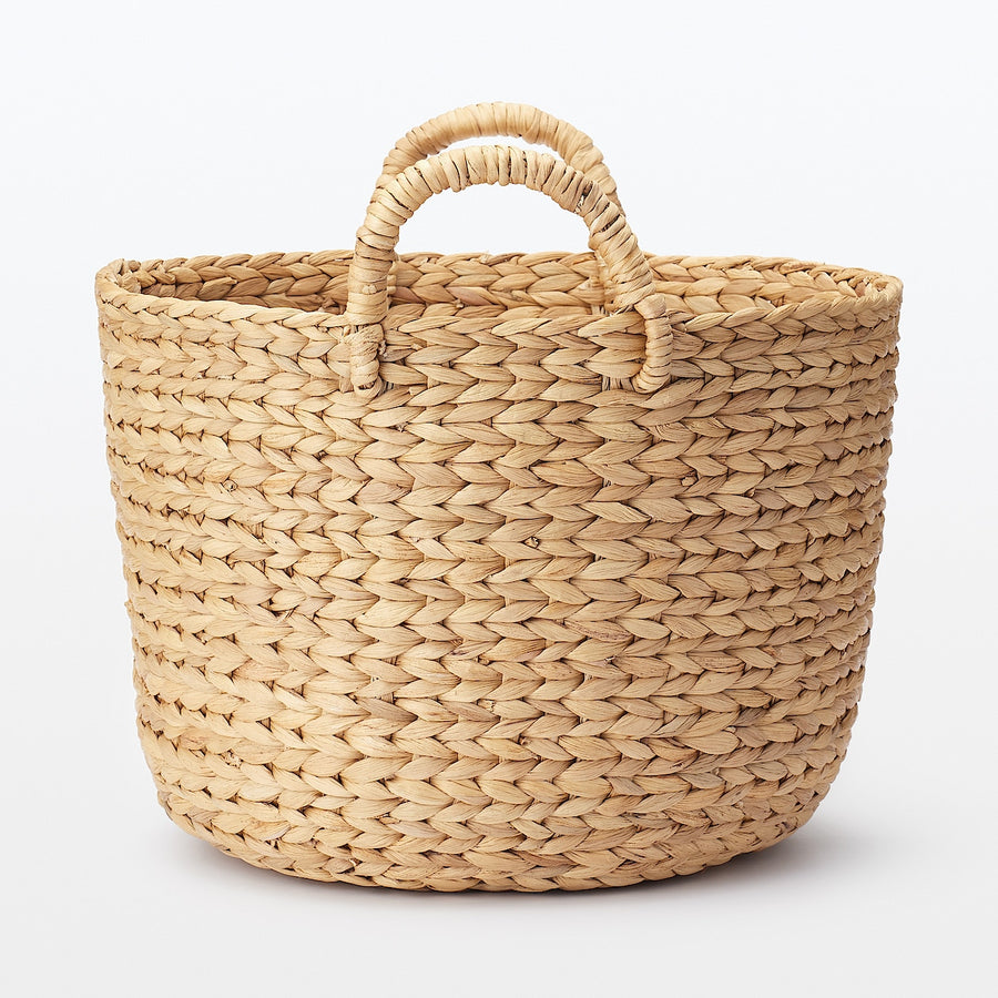 Water Hyacinth Round Basket with Handles