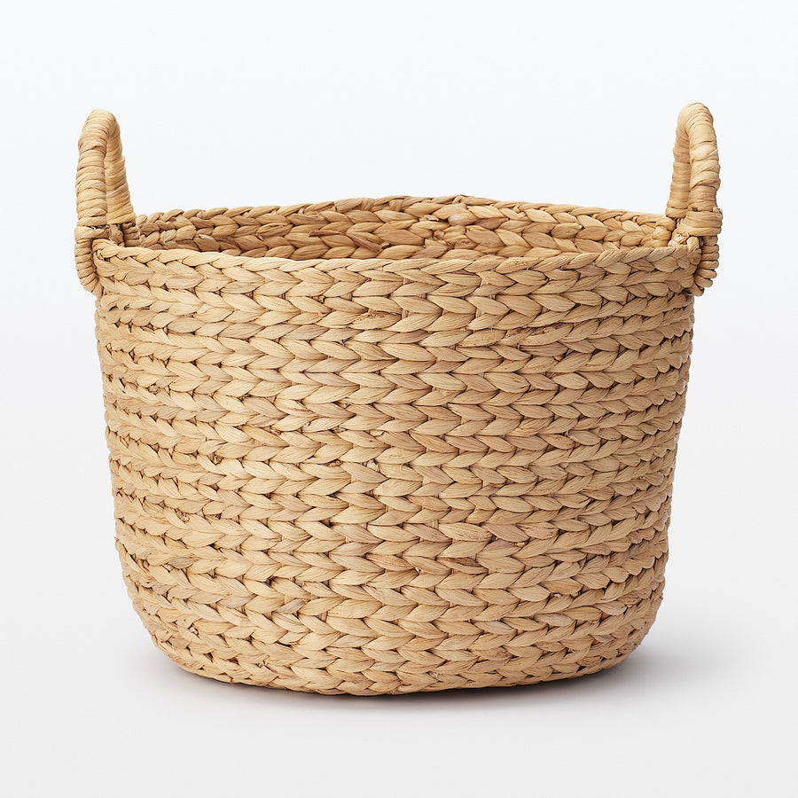 Water Hyacinth Round Basket with Handles