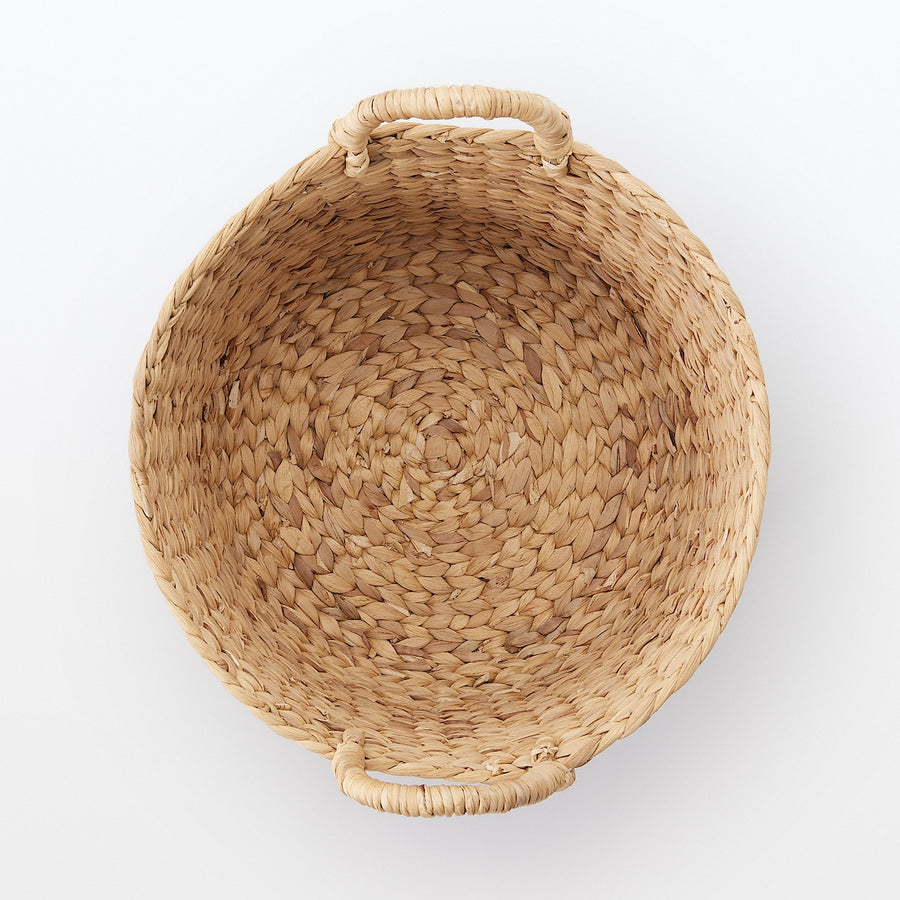 Water Hyacinth Round Basket with Handles