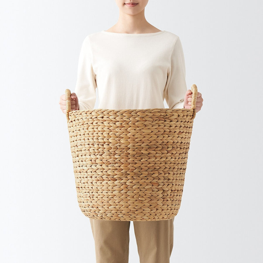Water Hyacinth Round Basket with Handles - Large