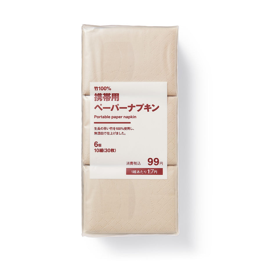 Portable paper napkin30 Sheets (10 two-ply sheets) / 6 pcs