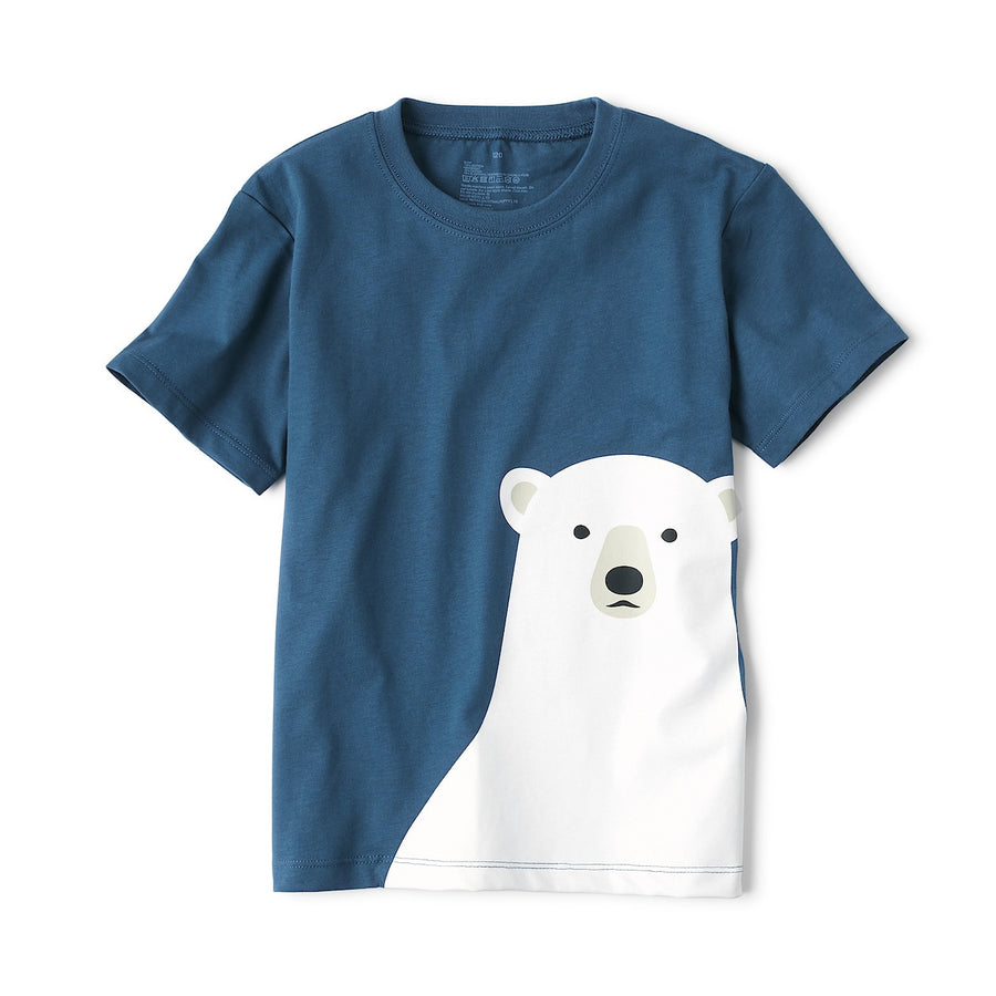 Cotton Jersey Short Sleeve Animal Print T-Shirt - Collection 4 (5-14Y) - MUJI Australia