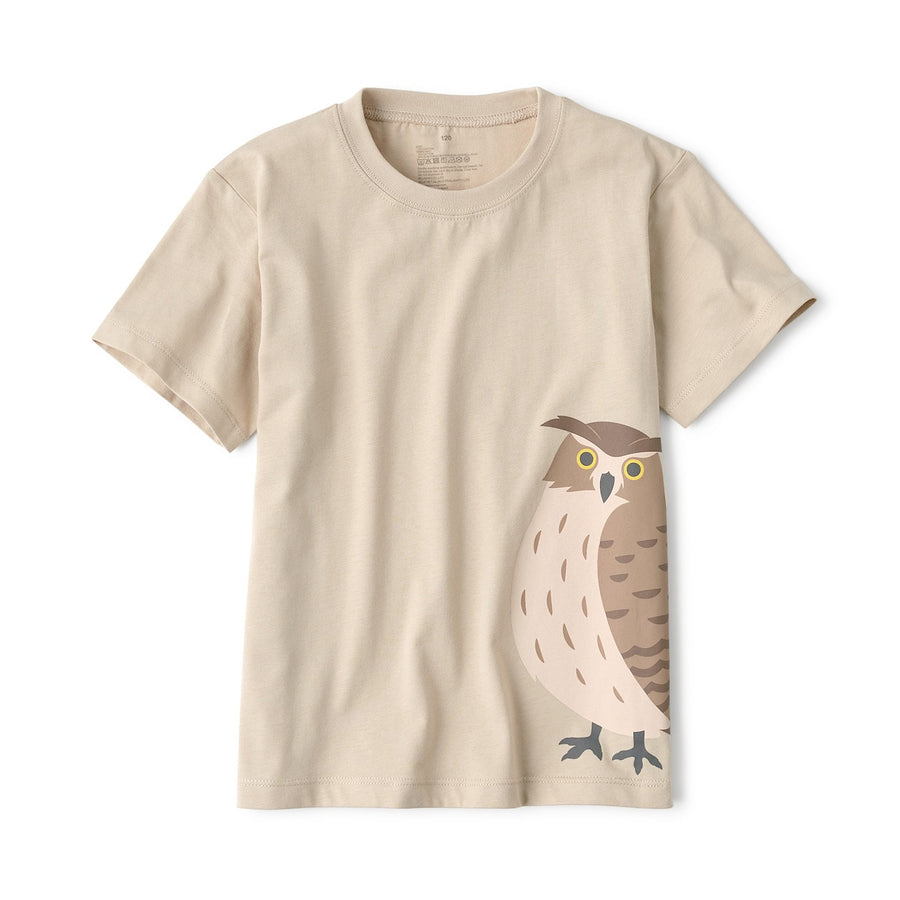 Cotton Jersey Short Sleeve Animal Print T-Shirt - Collection 4 (5-14Y) - MUJI Australia