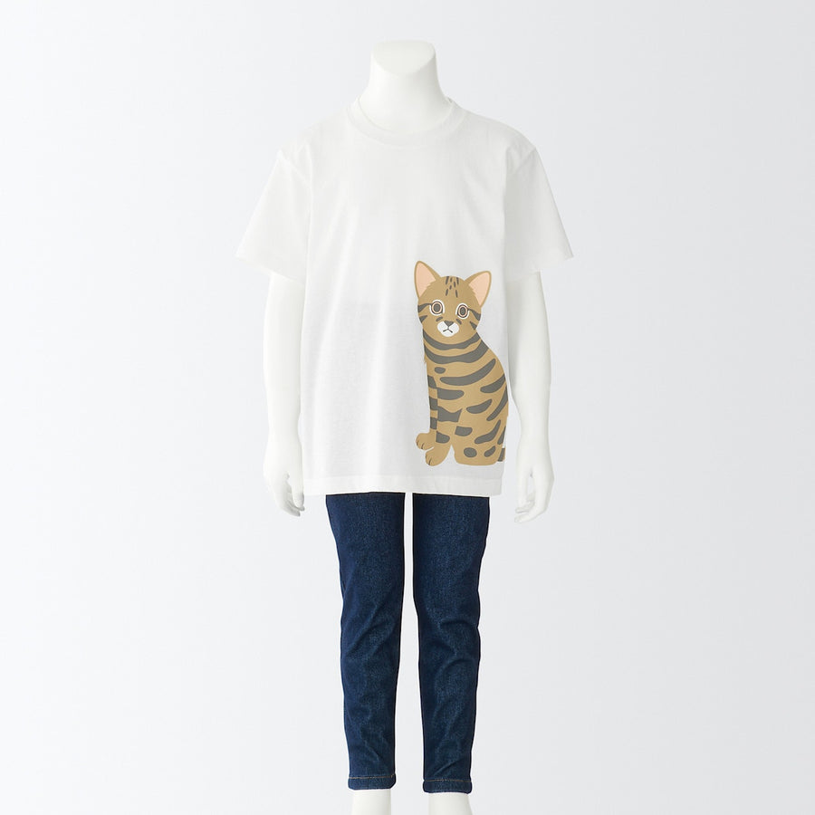 Cotton Jersey Short Sleeve Animal Print T-Shirt - Collection 4 (5-14Y) - MUJI Australia