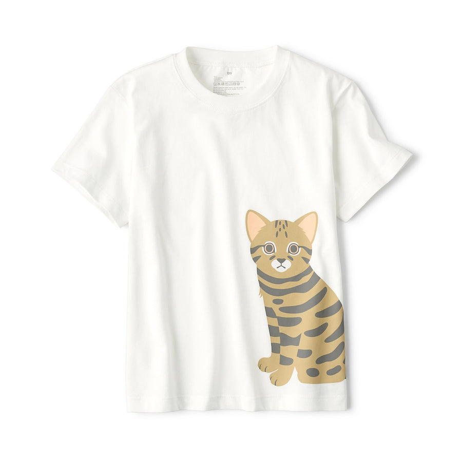 Cotton Jersey Short Sleeve Animal Print T-Shirt - Collection 4 (5-14Y) - MUJI Australia