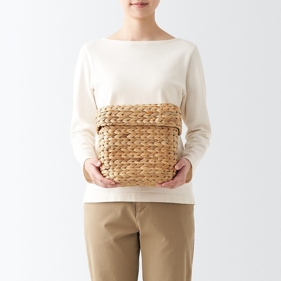 Water hyacinth basket with lid Rectangle S