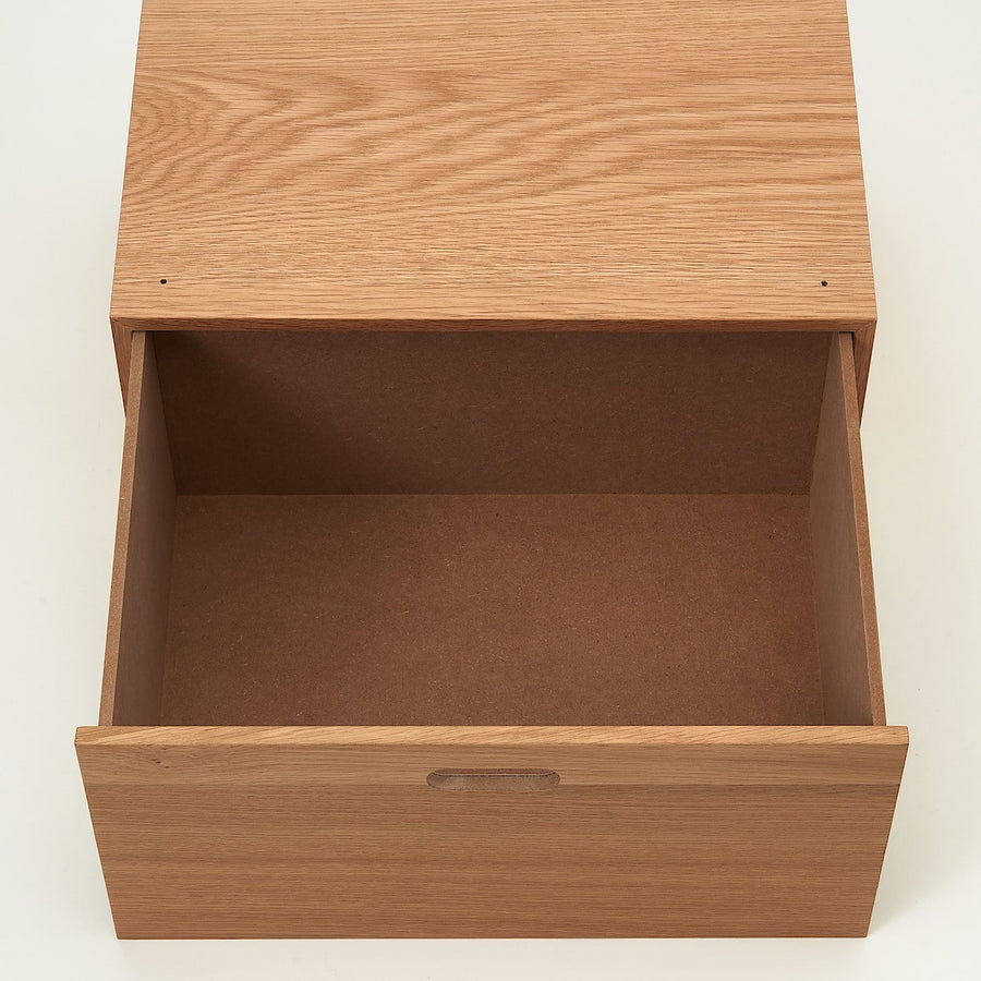 Stacking chest Half 1-Tier drawer Oak veneer