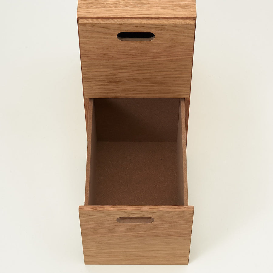 Stacking chest Half 2 Drawers Oak veneer