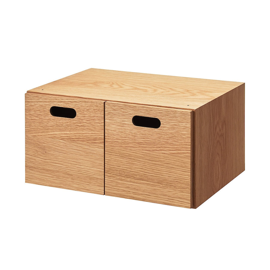 Stacking chest Half 2 Drawers Oak veneer