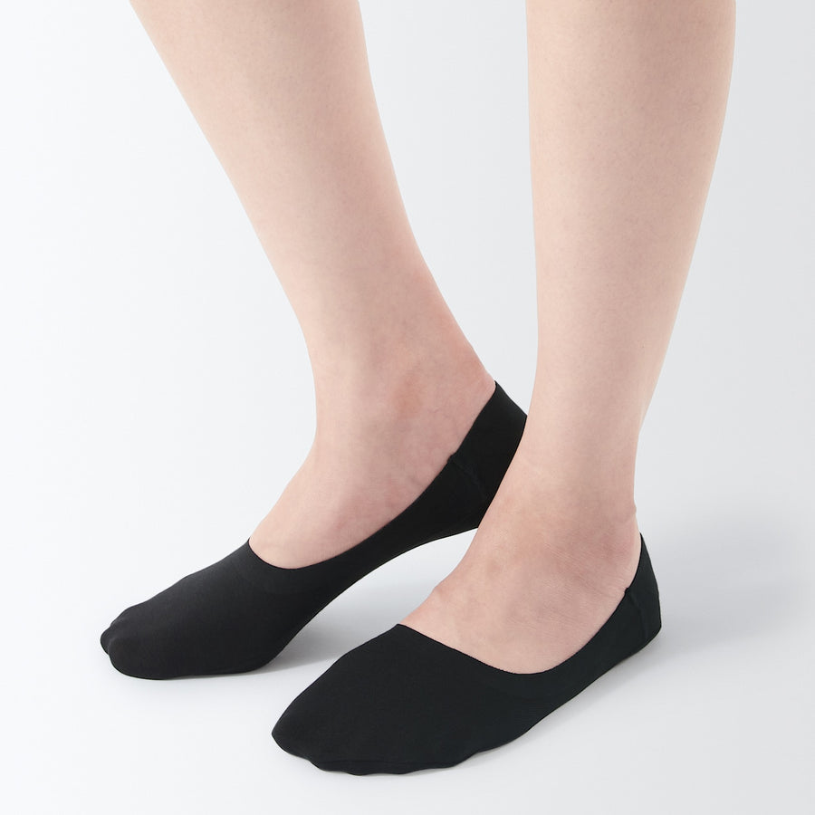 Cotton Blend High-Rise No-Show Socks with Heel Grip - MUJI Australia