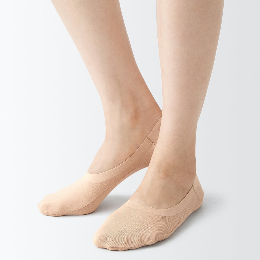 Cotton Blend High-Rise No-Show Socks with Heel Grip - MUJI Australia