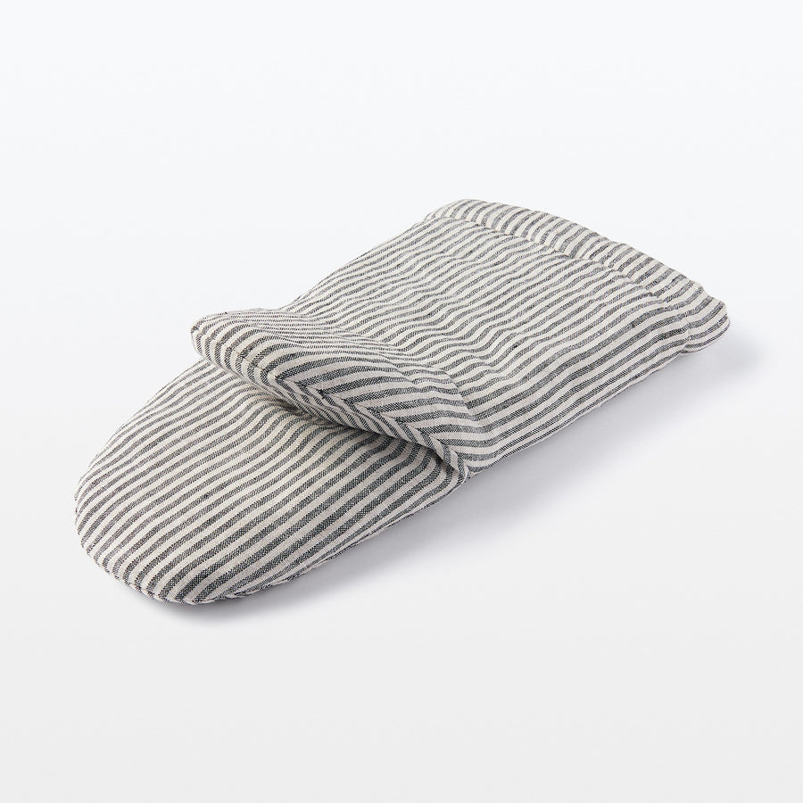 Linen Plain Weave Oven Mitt - Stripe