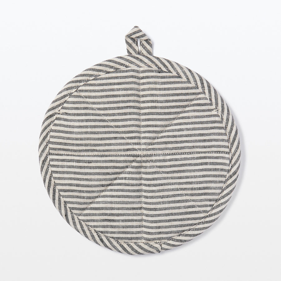 Linen Plain Weave Pot Holder & Mat - Stripe