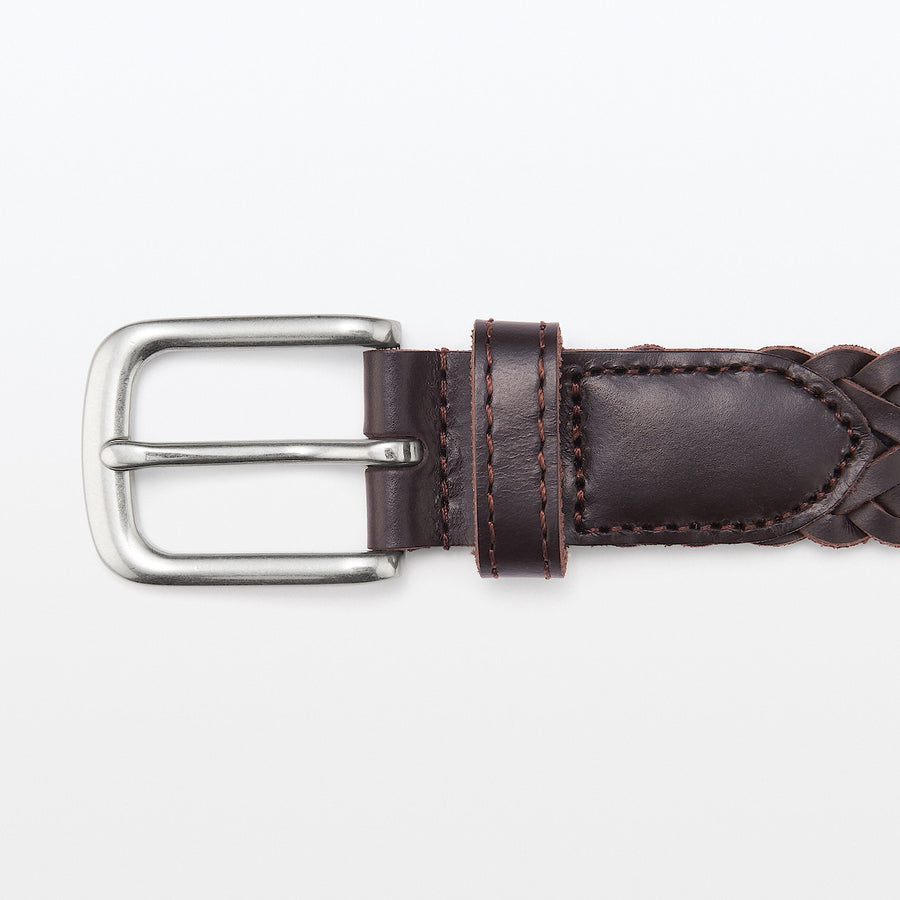 Vegetable Tanned Leather Mesh Belt