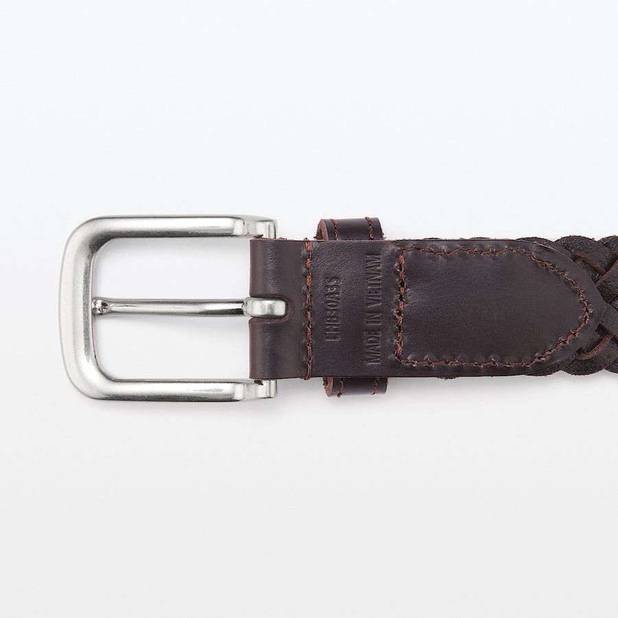 Vegetable Tanned Leather Mesh Belt