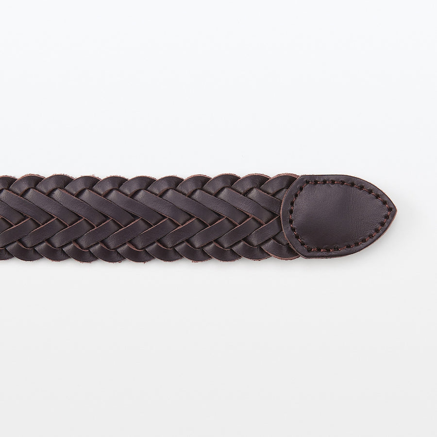 Vegetable Tanned Leather Mesh Belt