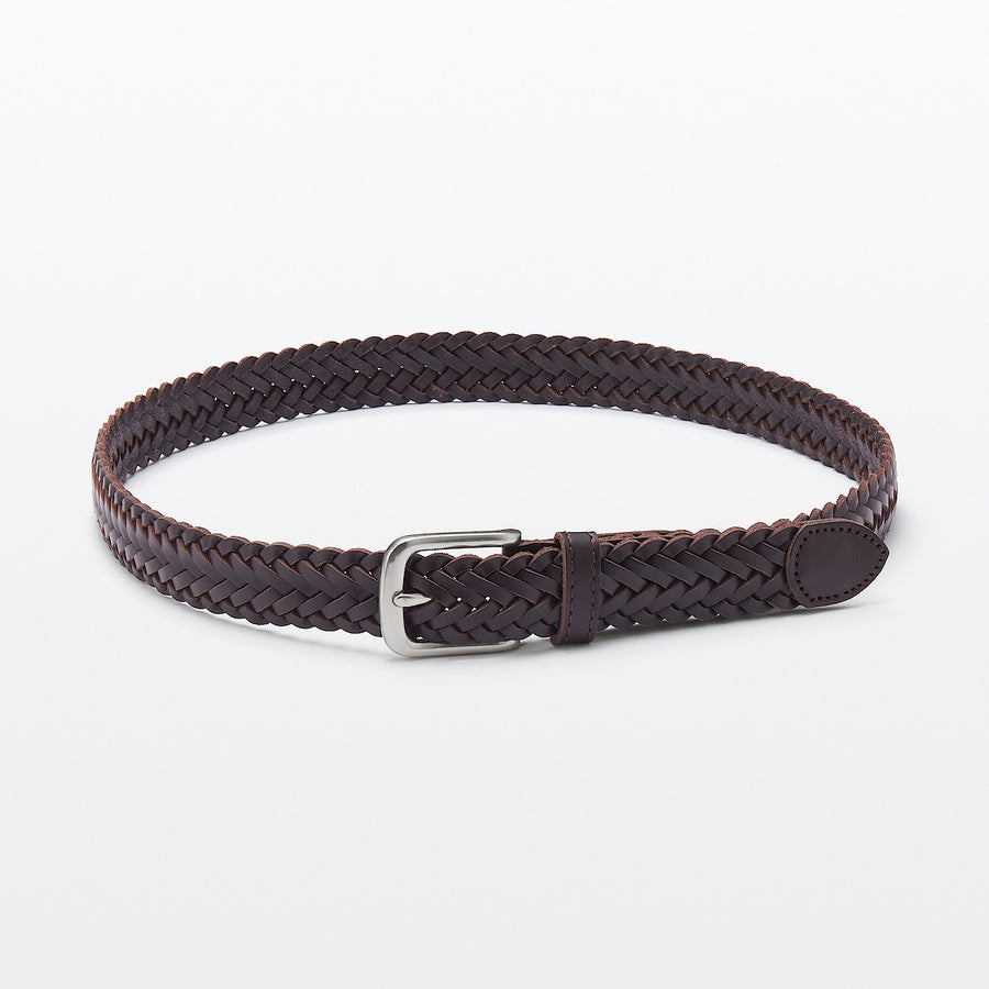 Vegetable Tanned Leather Mesh Belt