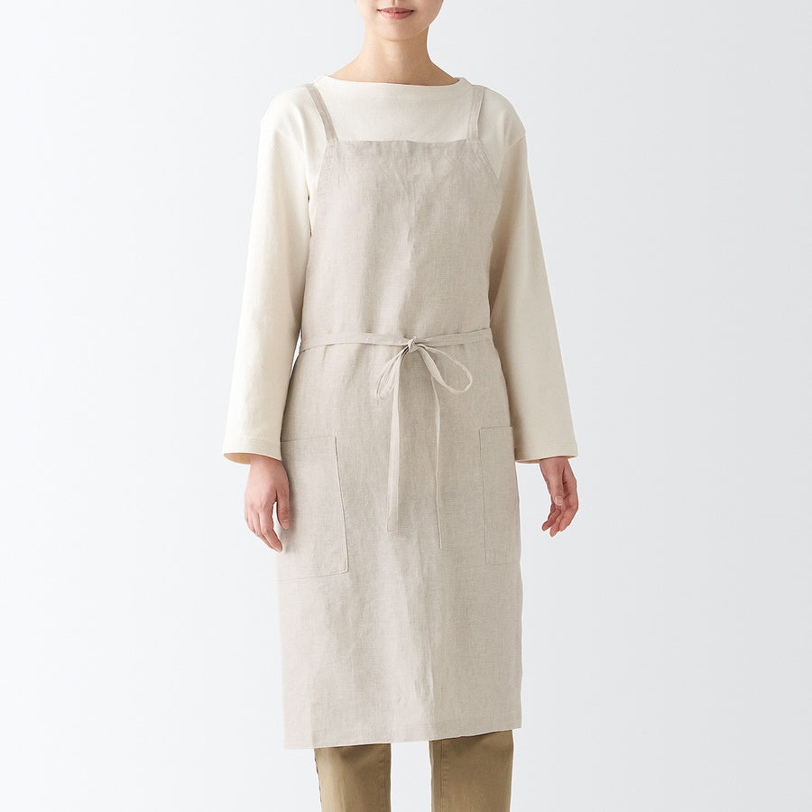 Plain Weave Linen Cross Back Apron