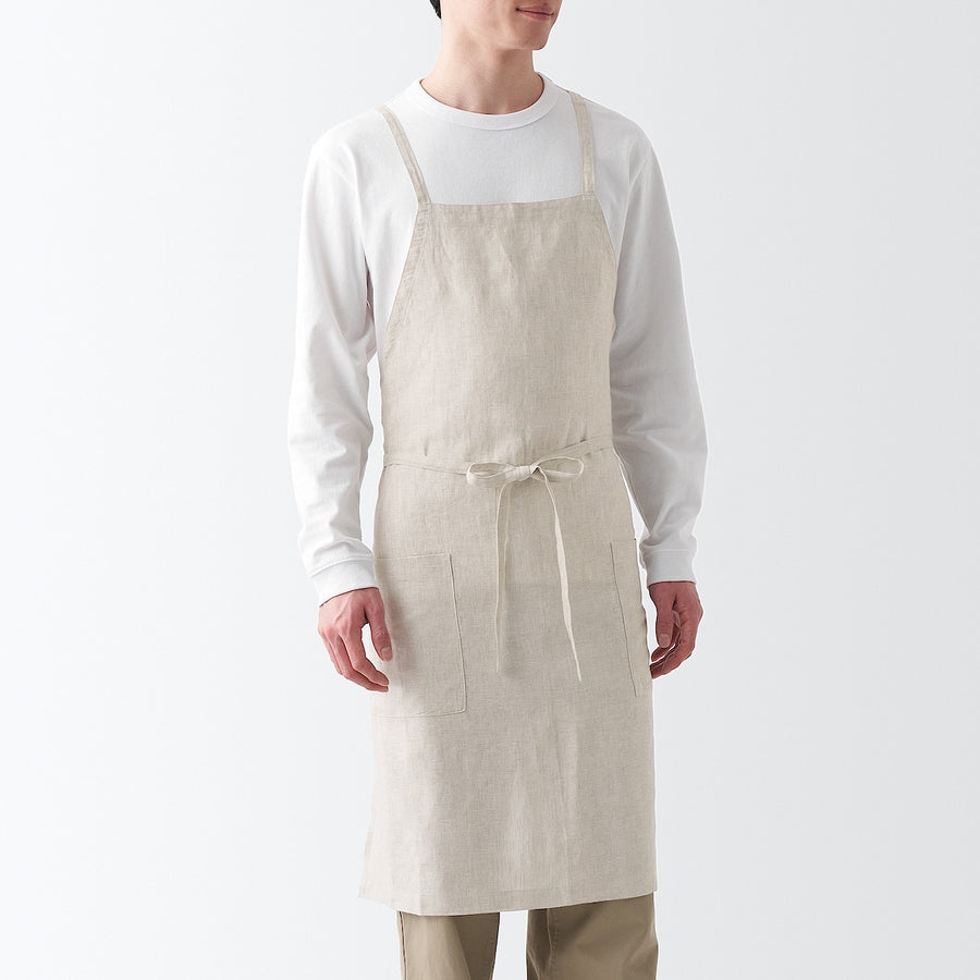 Plain Weave Linen Cross Back Apron