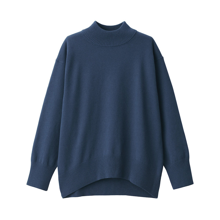 Washable knit High necksweater LADY XS Smoky blue