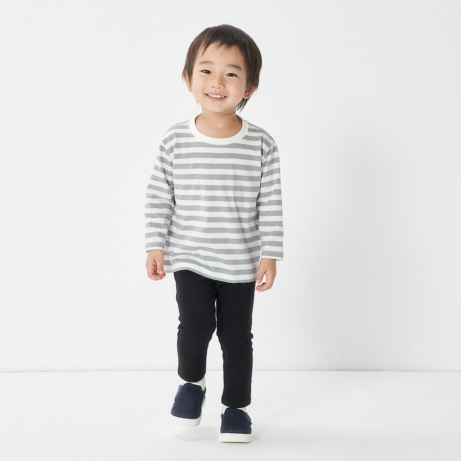 Easy-On Crewneck Long Sleeve T-Shirt (1-4Y) - MUJI Australia