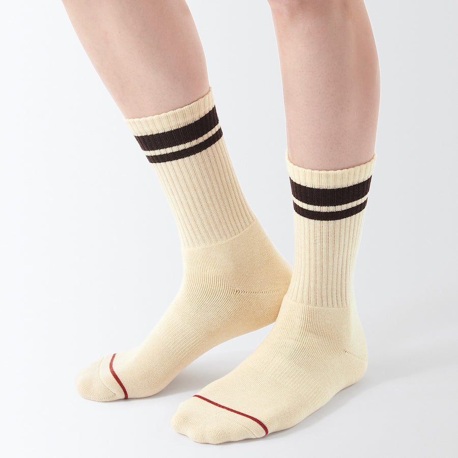 Right angle warm material socks(Thick)Brown pattern25-27cm