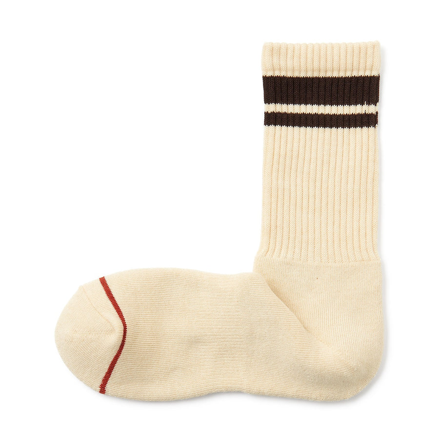 Right angle warm material socks(Thick)Brown pattern25-27cm