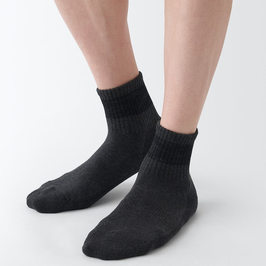 Right Angle Pile Short Socks(Color Blocking)23-25cm Cgrey p