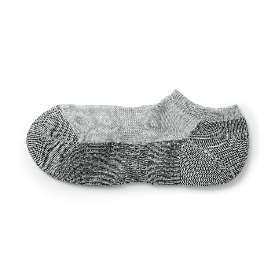 Right Angle Pile sneaker socks(Color brocking)23-25cm Grey p