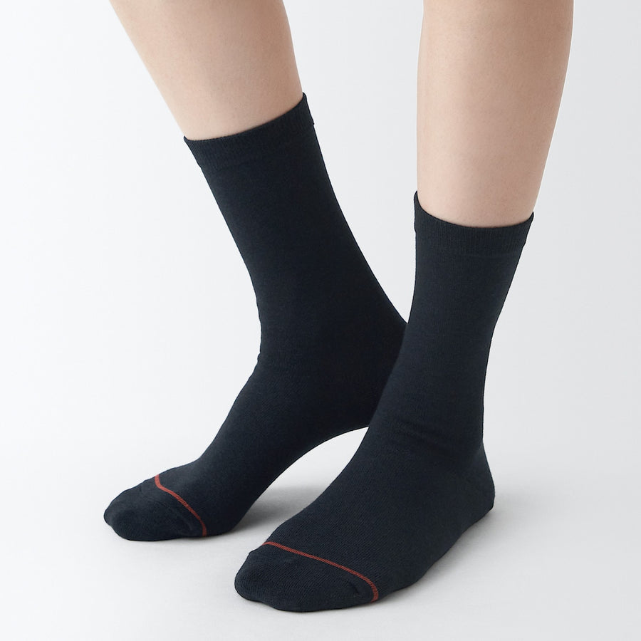 Right angle warm material socks(Thin)Dark navy21-23cm