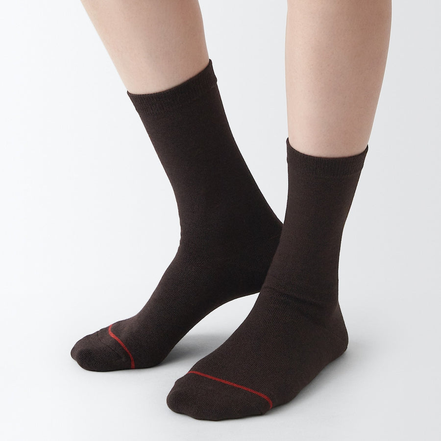 Right angle warm material socks(Thin)Dark navy21-23cm