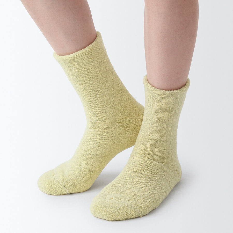 Right Angle pile Cozy socks 21-23cm Light Green