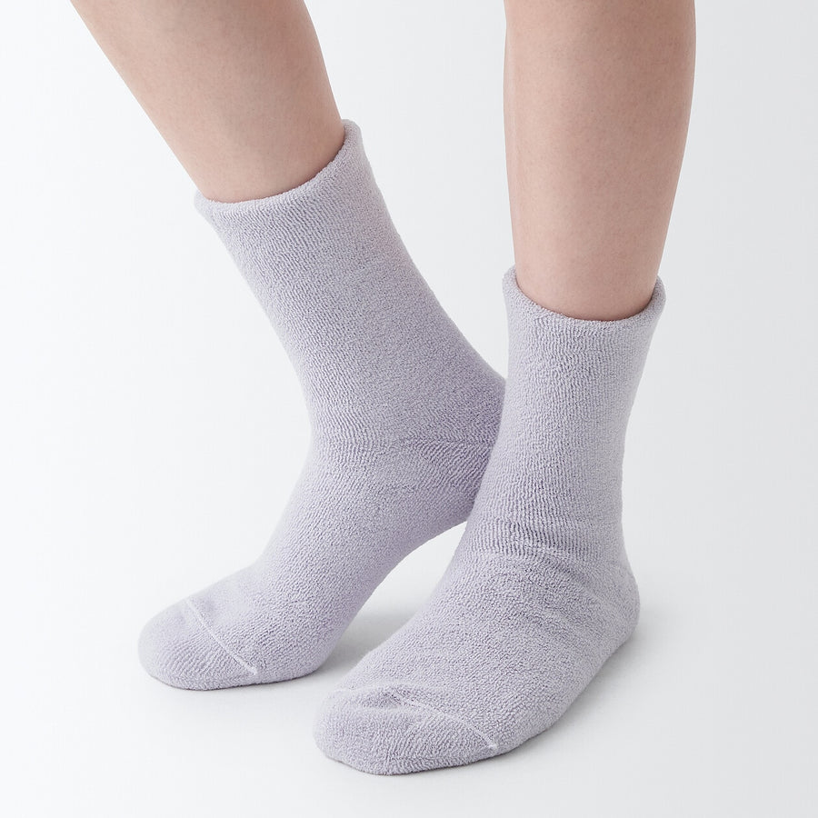 Right Angle pile Cozy socks 21-23cm Light Green