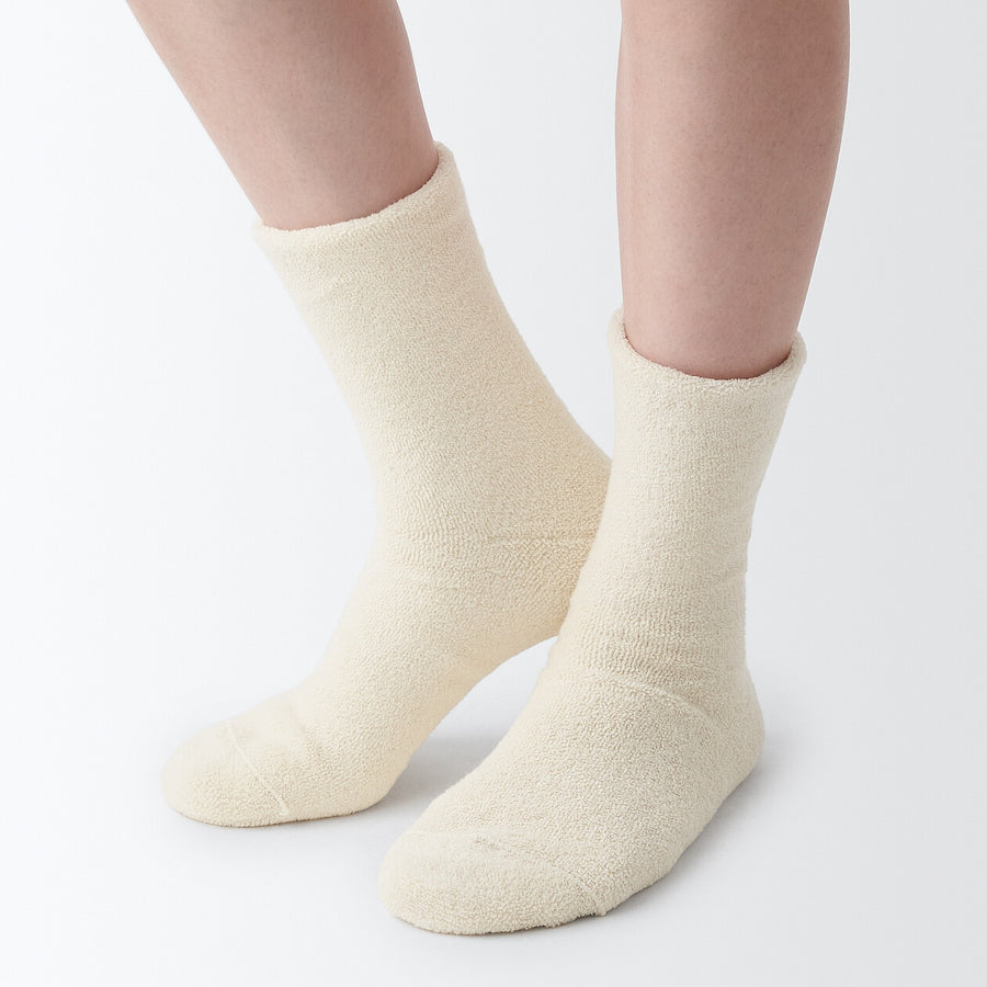 Right Angle pile Cozy socks 21-23cm Light Green