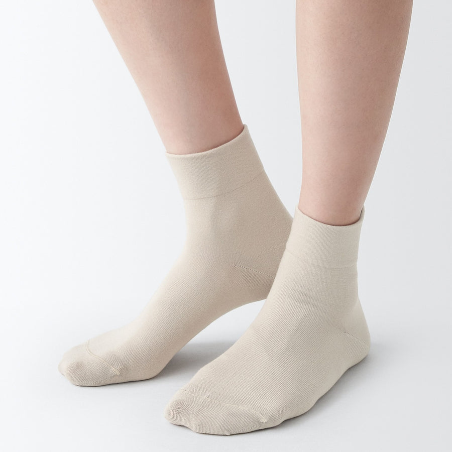 Right Angle rayon mix Loose Top Short Socks21-23cm Off white